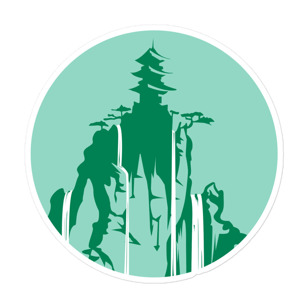 A Thousand Li - Verdant Green Waters Crest Sticker